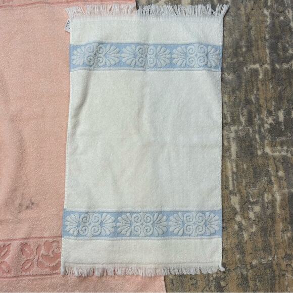 Vintage Cannon Fringe Bathroom Bath & Hand Towels Set of 2 - Picture 2 of 8